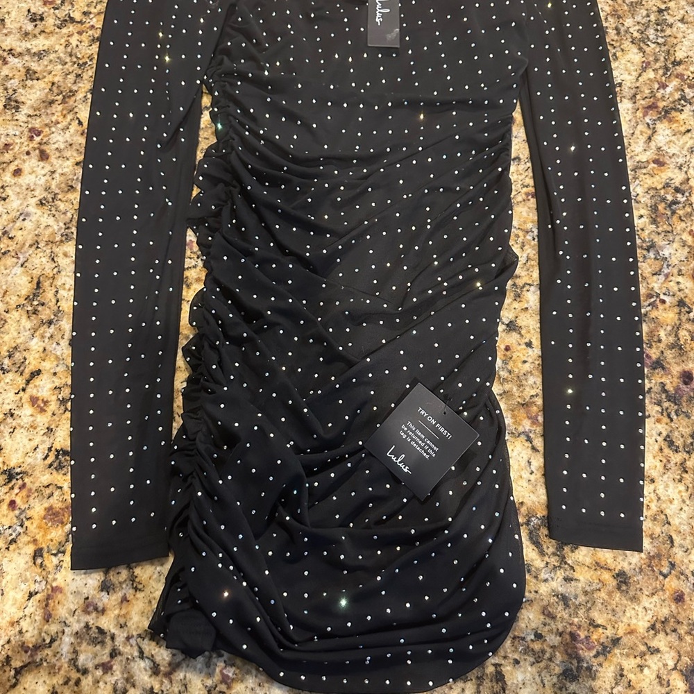 Lulus- Black Long Sleeve Dress